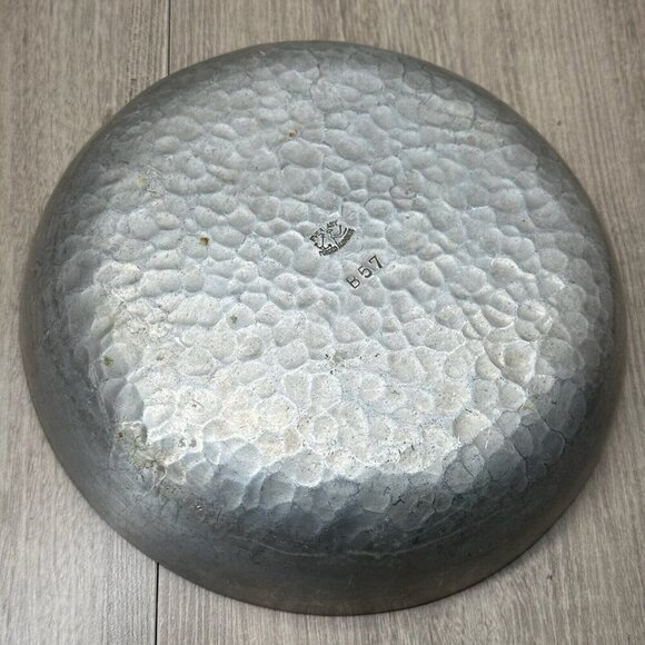 Vintage Everlast Hand-Forged Aluminum Bowl Bali Bamboo Motif B57 Round Silver - Picture 2 of 9